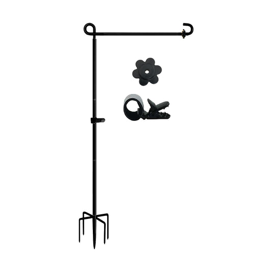LCCBRO Garden Flag Stand Holder Heavy Duty with 5 Prong Base for Outside Double Flag, for Flags up to 13" Wide